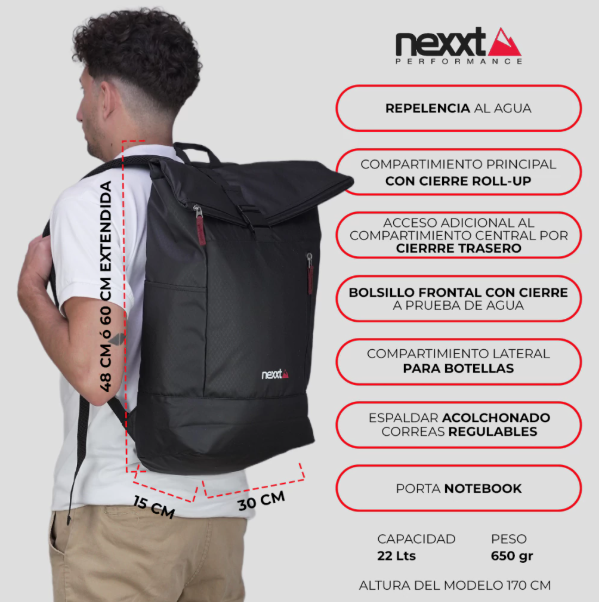 MOCHILA NEXXT HALIBUT 22L BLACK