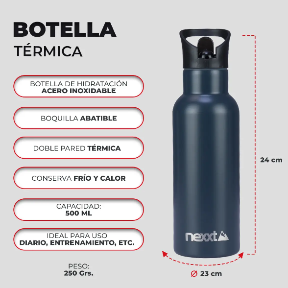 BOTELLA NEXXT TERMICA 500ML DARK GREY