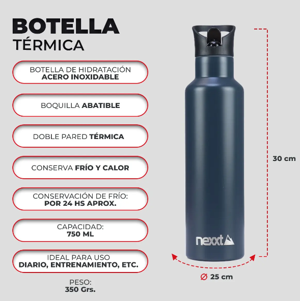 BOTELLA NEXXT TERMICA 750ML DARK GREY