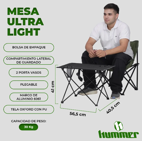 MESA HUMMER ULTRA LIGHT PLEGABE BLACK