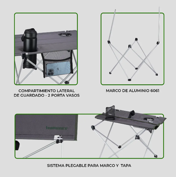 MESA HUMMER ULTRA LIGHT PLEGABE GREY