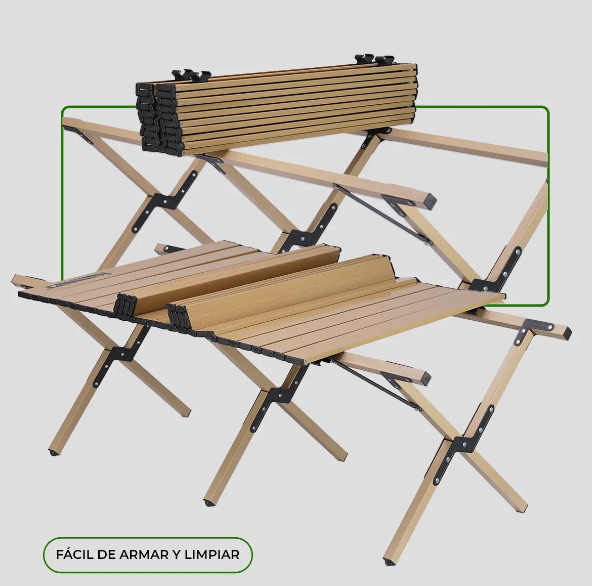 MESA HUMMER ALUMINIO PLEGABLE WOOD