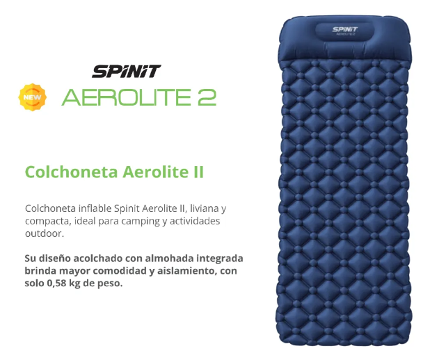 COLCHONETA SPINIT AEROLITE 2 CON ALMOHADA AZUL