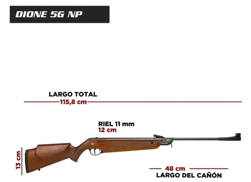 RIFLE ROSSI MADERA CALIBRE 5.5 NITRO PISTON