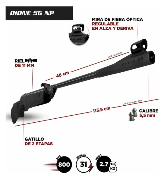 RIFLE ROSSI POLIMERO CALIBRE 5.5 NITRO PISTON