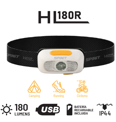 LINTERNA SPINIT HL180R SPORT RECARGABLE