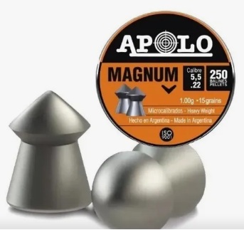 BALINES APOLO MODELO MAGNUM CALIBRE 5.5 15GR. (X250)