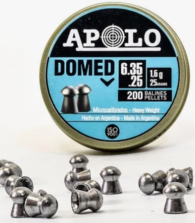 BALINES APOLO MODELO DOMED 6.35 25GR. (X200)