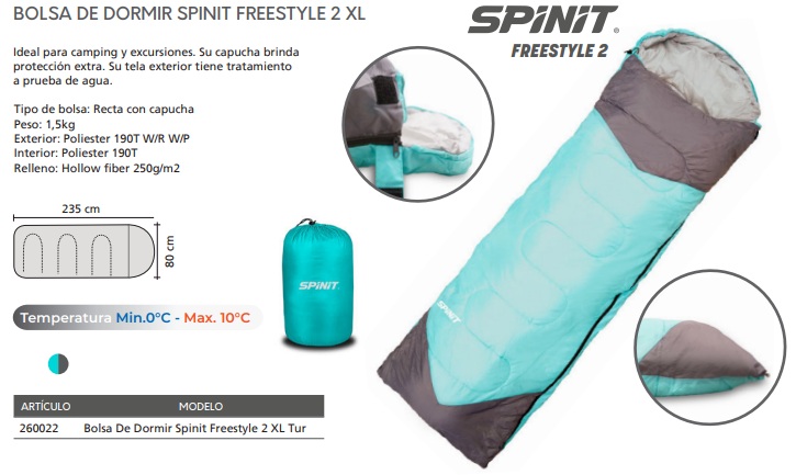 BOLSA DE DORMIR SPINIT FREESTYLE 2XL TURQUESA