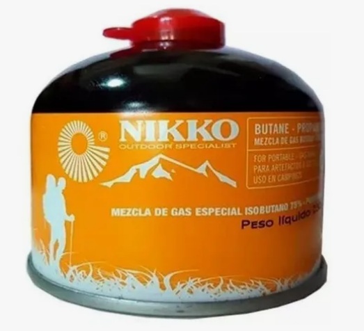 GARRAFA NIKKO GAS BUTANO/PROPANO CON ROSCA 230g.