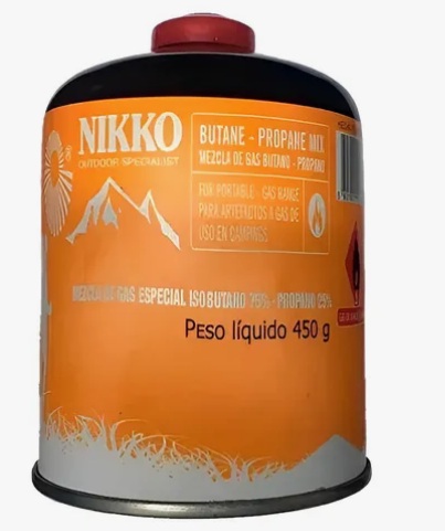 GARRAFA NIKKO GAS BUTANO/PROPANO CON ROSCA 450g