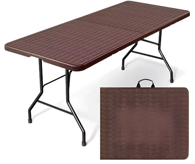 MESA PLEGABLE SPINIT SIMIL RATAN COLOR MARRON