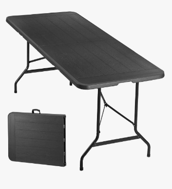 MESA PLEGABLE SPINIT SIMIL MADERA COLOR NEGRO