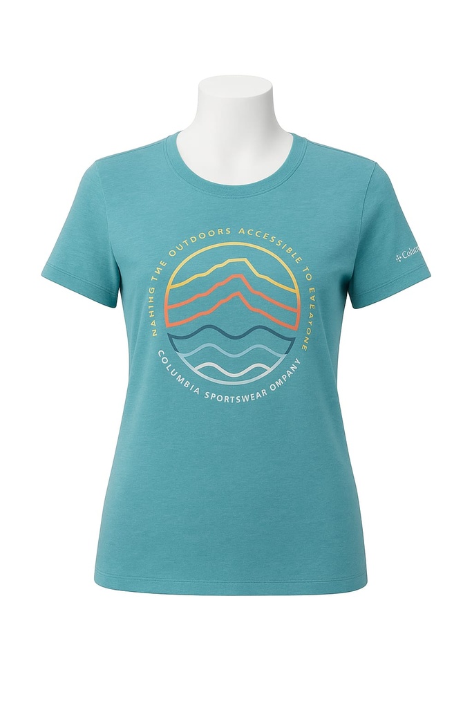 REMERA COLUMBIA DAMA SLOAN RIDGE GRAPHITE VERDE