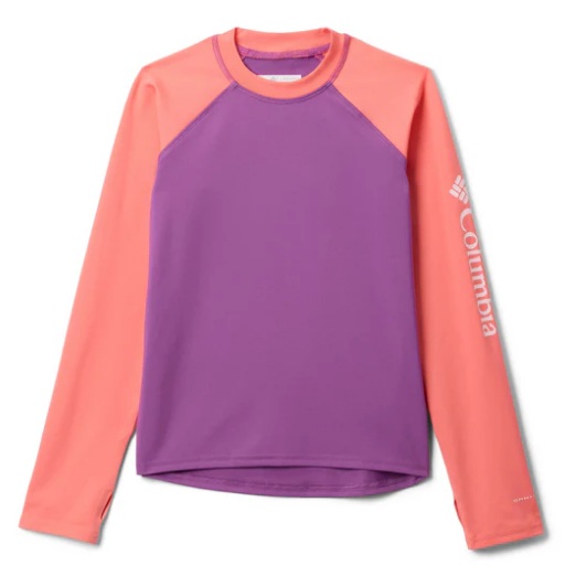 REMERA COLUMBIA JUVENIL PROTECCION SOLAR SALMON/VIOLETA