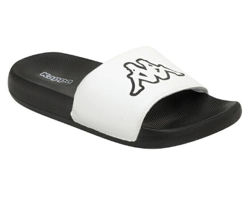 CHINELA KAPPA LOGO STEEVE BLANCO Y NEGRO