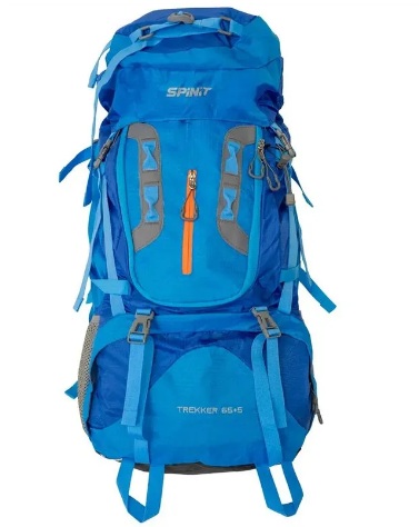 MOCHILA SPINIT TREKKER 65+5 LITROS CON COBERTOR (AZUL)