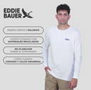REMERA EDDIE BAUER HOMBRE GRAPHIC MANGA LARGA BLANCO