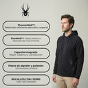 CAMPERA SPYDER HOMBRE FLEECE CAPUCHA NEGRO