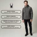 CAMPERA SPYDER HOMBRE CORDERITO CAPUCHA GRIS