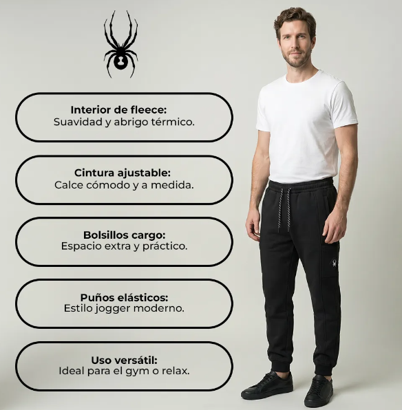 PANTALON SPYDER JOGGER CARGO NEGRO