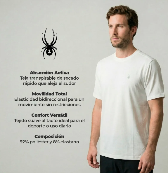 REMERA SPYDER HOMBRE PEACHED BLANCA