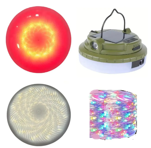 FAROL MORGUL DE CAMPING CON GUIRNALDA DE LUCES