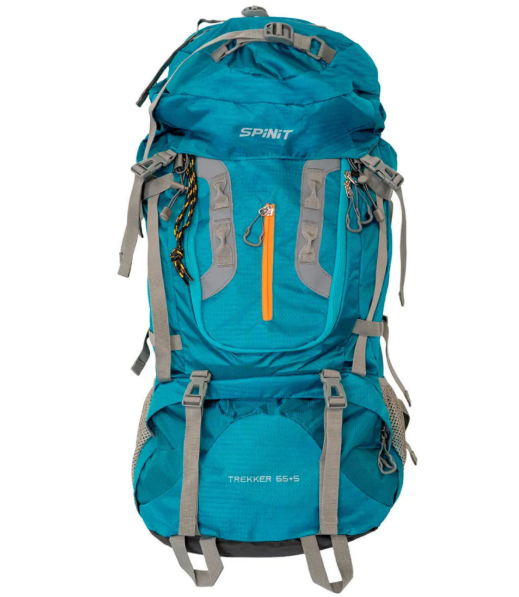 MOCHILA SPINIT TREKKER 65+5 LITROS CON COBERTOR (VERDE PETROLEO)