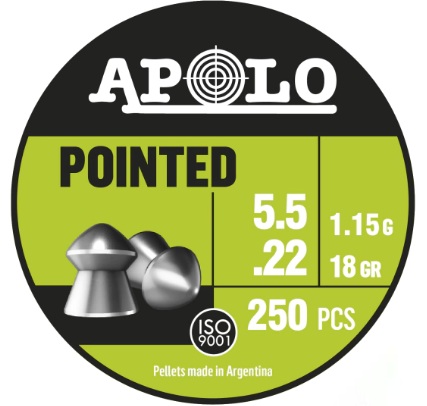 BALINES APOLO MODELO POINTED 5.5 18GR. (X250)