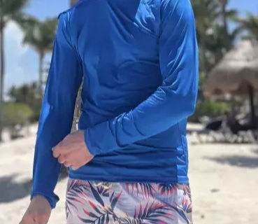 REMERA ORIGAMI MANGA LARGA UNISEX PROTECCION UPF50 AZUL