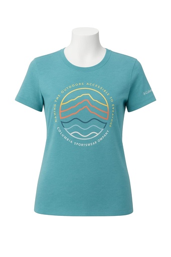 REMERA COLUMBIA DAMA SLOAN RIDGE GRAPHITE VERDE