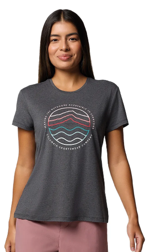 REMERA COLUMBIA DAMA SLOAN RIDGE GRAPHITE BLACK