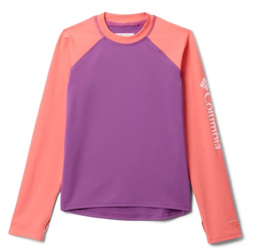 REMERA COLUMBIA JUVENIL PROTECCION SOLAR SALMON/VIOLETA